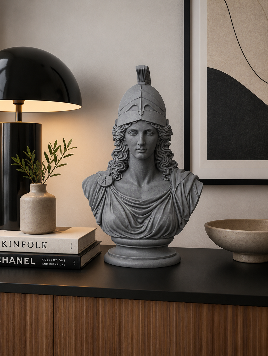 Buste Athena – Sculpture Décorative Néoclassique | Impression 3D |