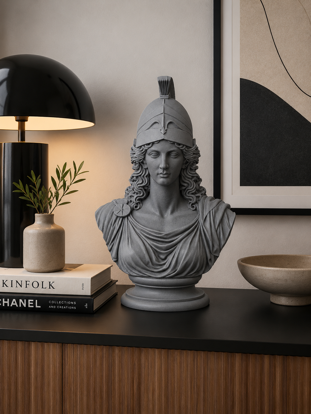 Buste Athena – Sculpture Décorative Néoclassique | Impression 3D |