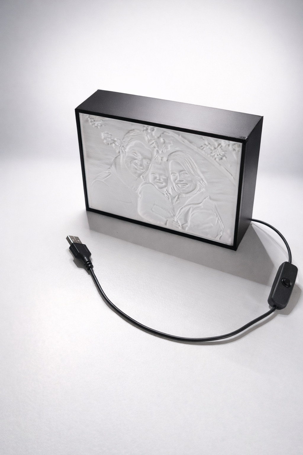 Cadre lumineux photo lithophane personnalisé, portrait ou paysagepersonnalisé famille
