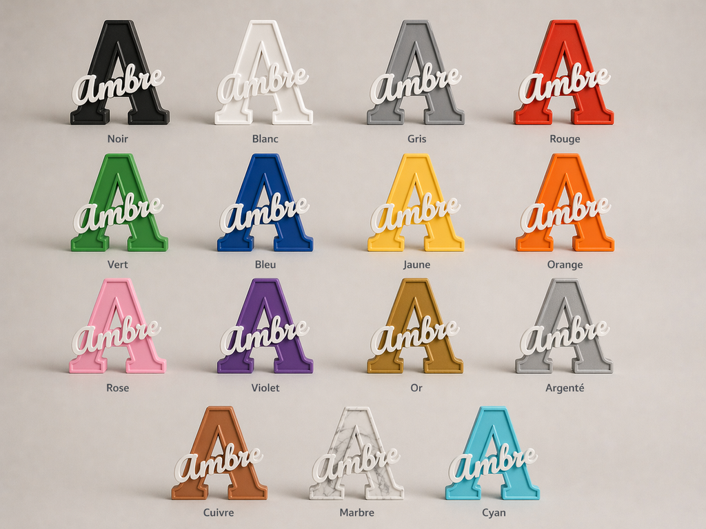 Lettre Initiale Personnalisée avec Prénom – Décoration Chambre Enfant / Cadeau Naissance / Impression 3D