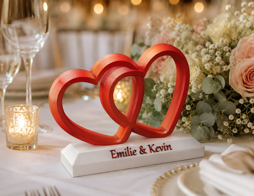 Cœur Entrelacé Personnalisé Mariage – Prénom & Date