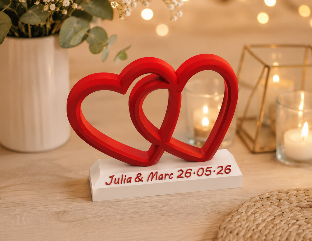 Cœur Entrelacé Personnalisé Mariage – Prénom & Date