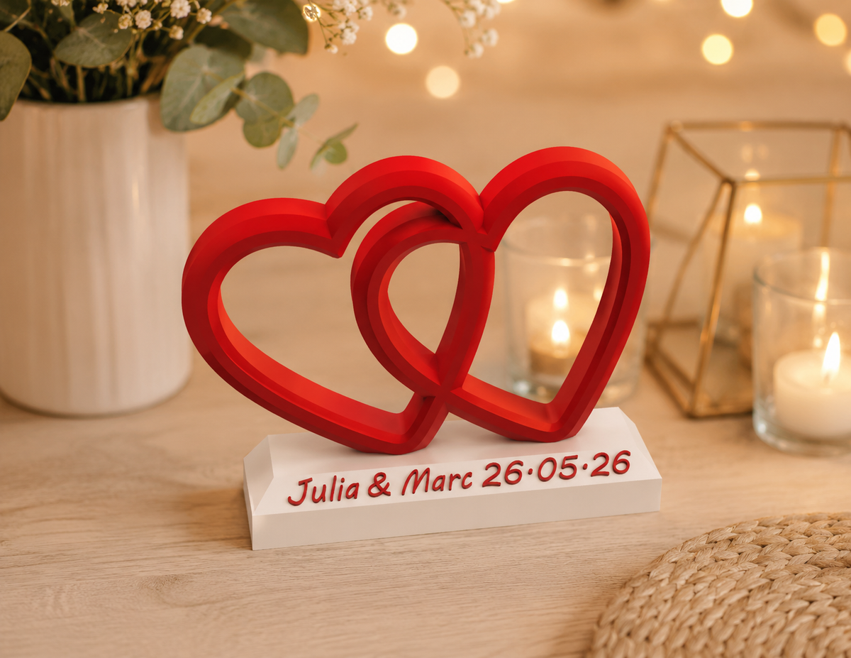 Cœur Entrelacé Personnalisé Mariage – Prénom & Date