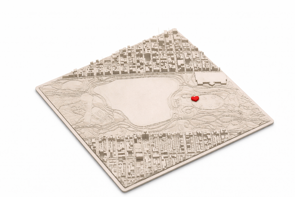 Carte 3D Personnalisée – Lieu de Rencontre | Cadeau Amoureux | Ville Personnalisée Monde Entier