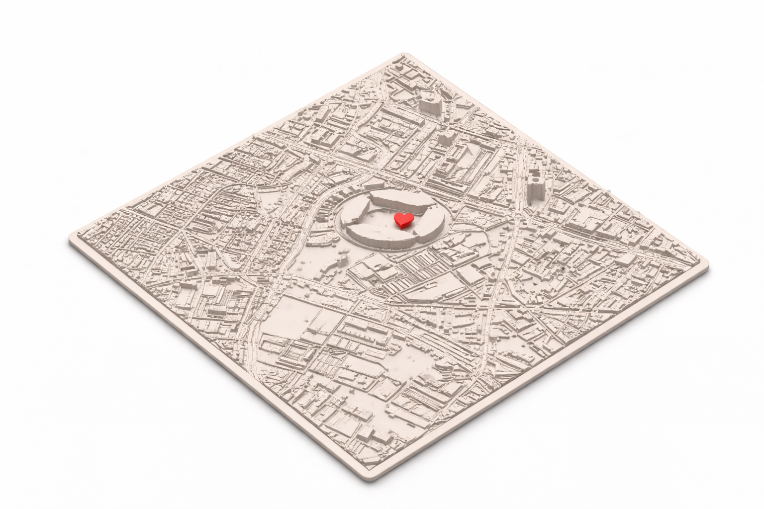 Carte 3D Personnalisée – Lieu de Rencontre | Cadeau Amoureux | Ville Personnalisée Monde Entier