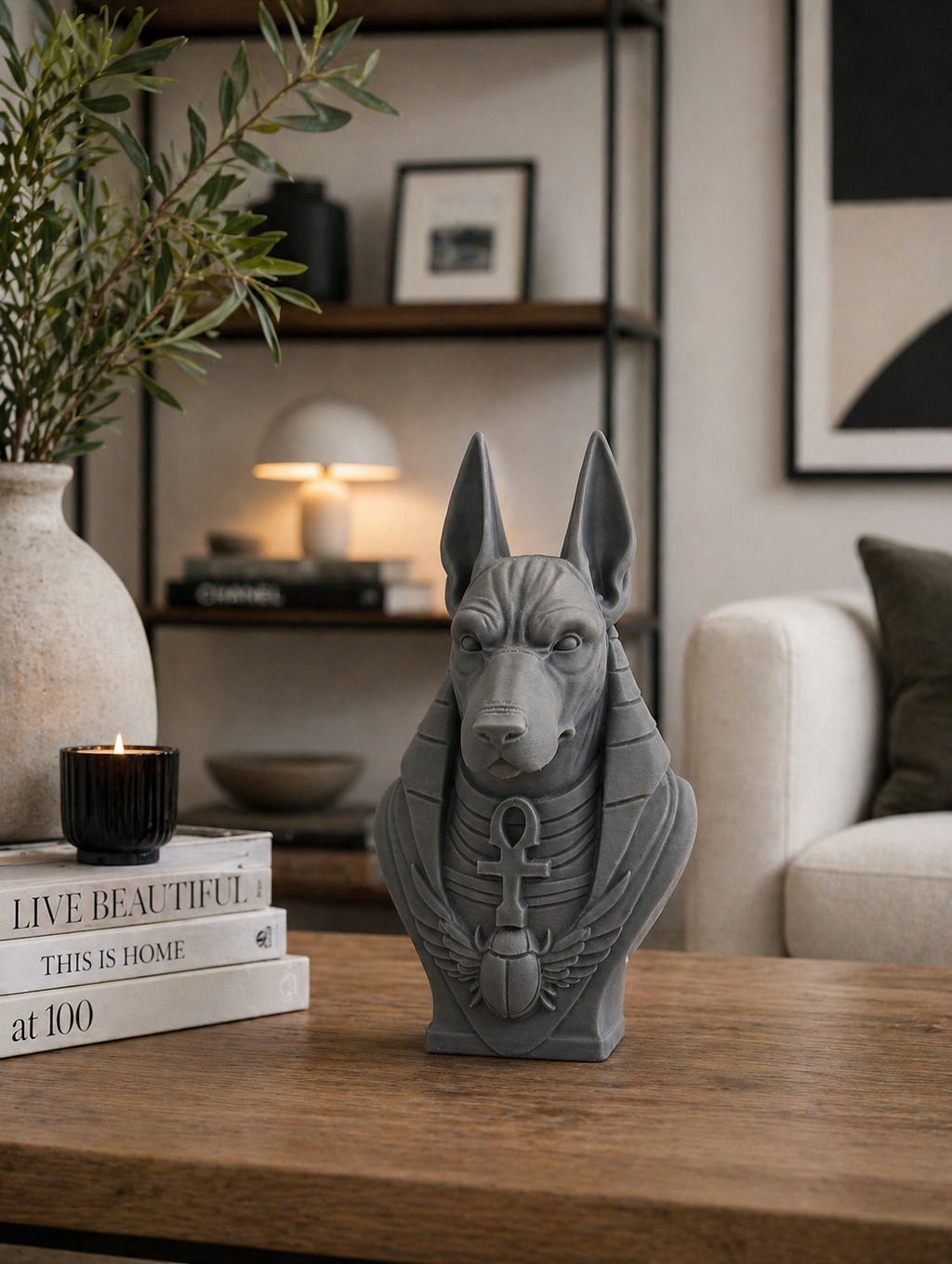 Buste d'Anubis - Dieu Égyptien | Décoration Mythologie