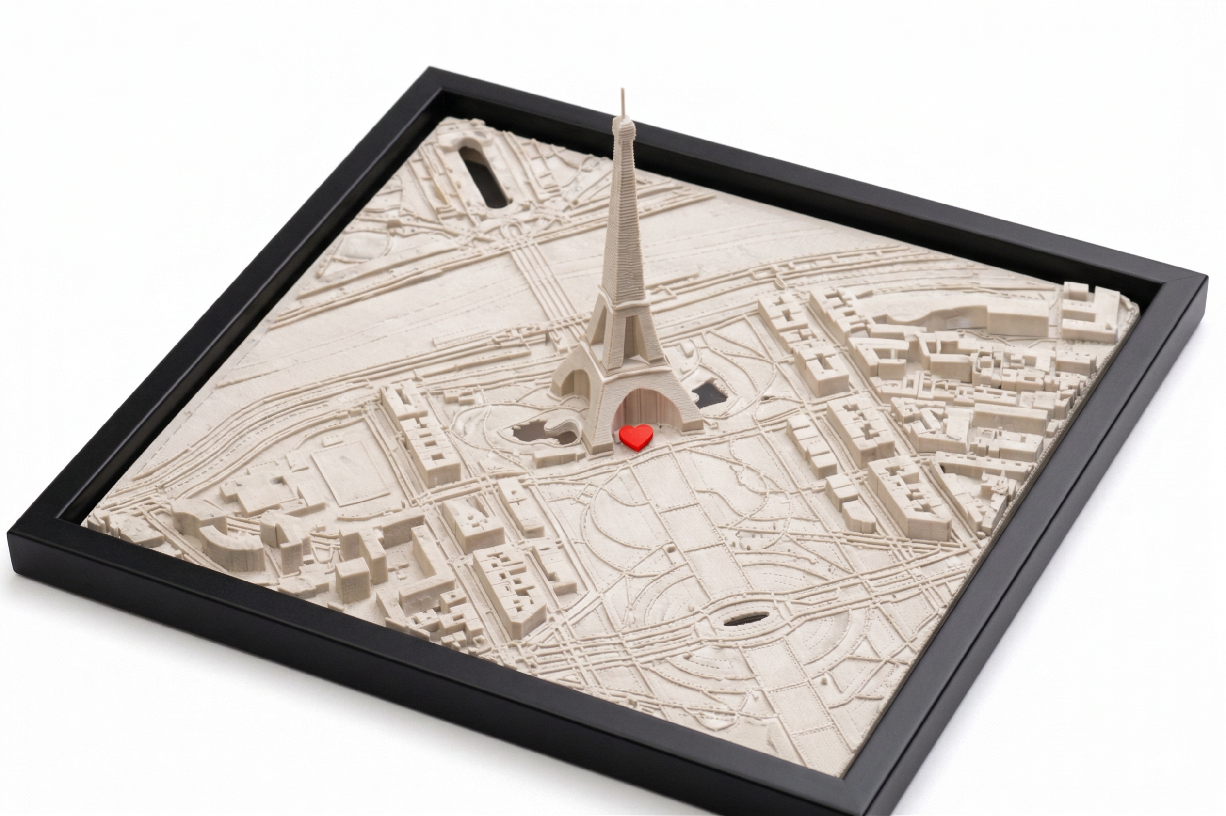 Carte 3D Personnalisée – Lieu de Rencontre | Cadeau Amoureux | Ville Personnalisée Monde Entier