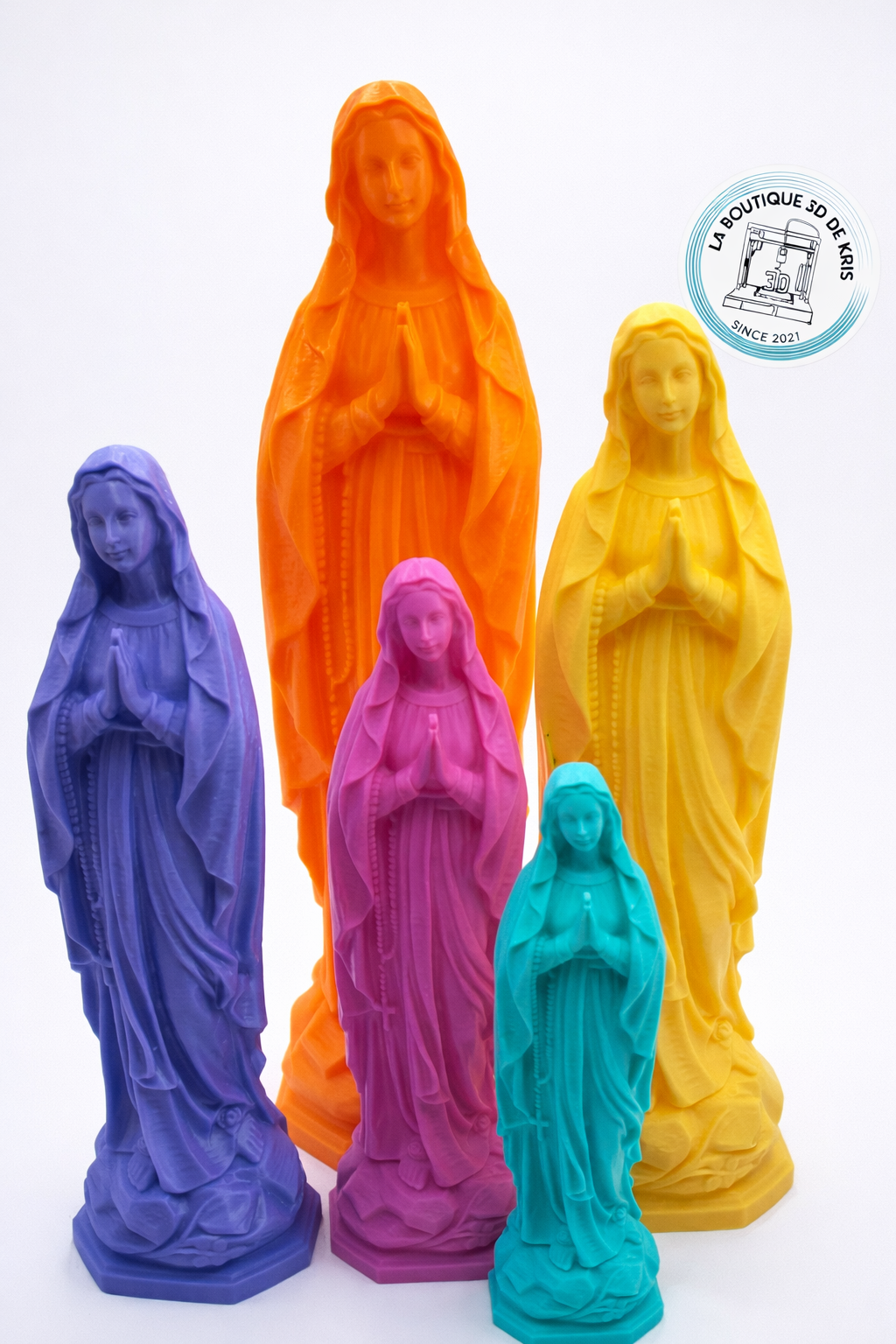 Statue Vierge Marie en impression 3D disponible en plusieurs tailles