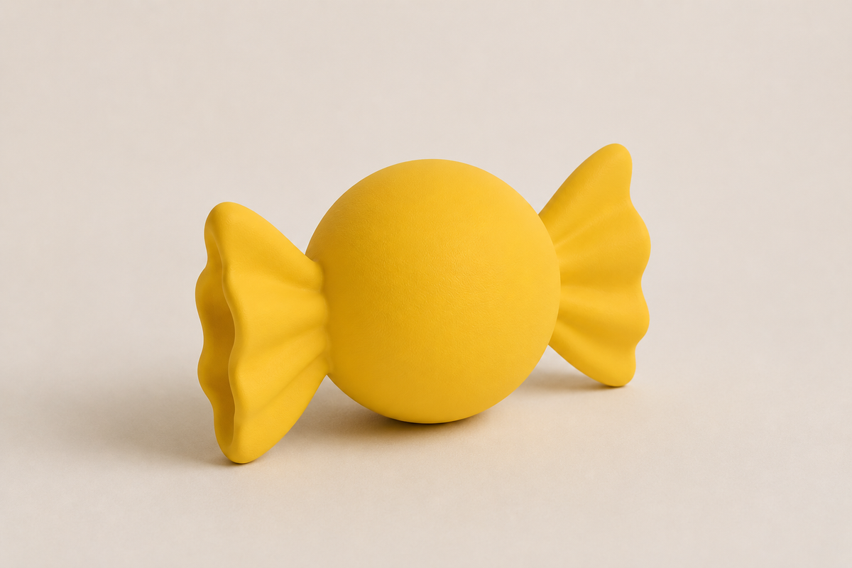 Bonbon décoratif imprimé en 3D disponible en plusieurs couleurs