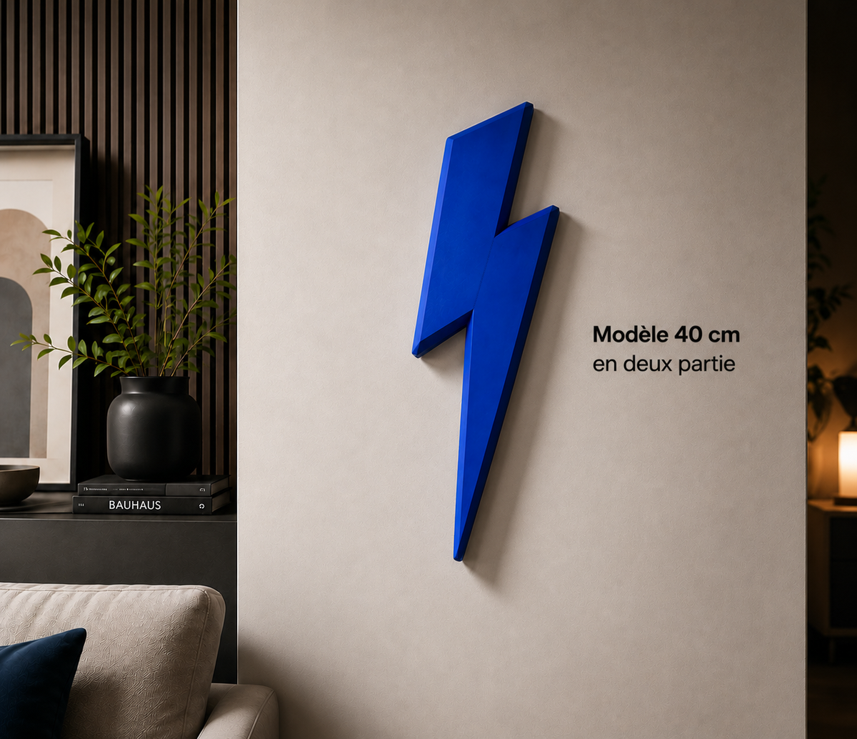 eclair bleu decoration murale pour maison 40 cm 