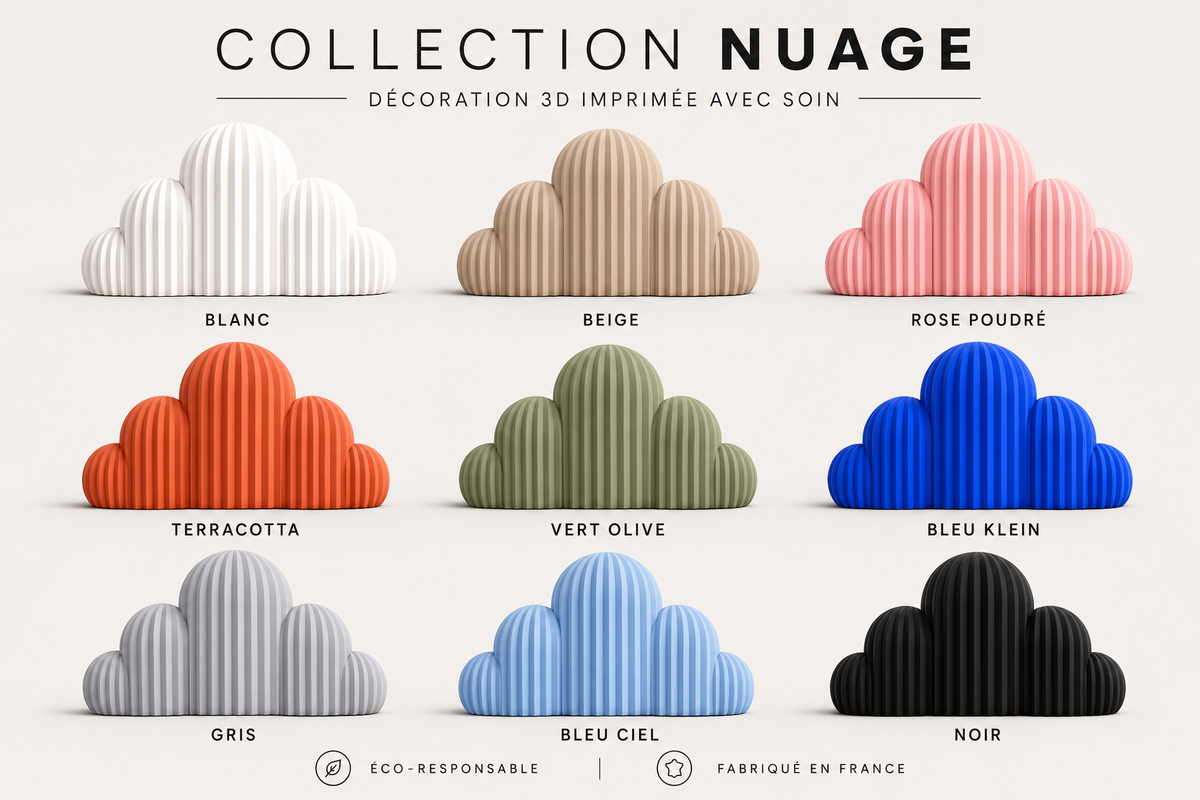 Nuage décoratif minimaliste disponible en plusieurs couleurs