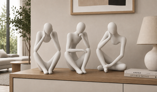 Sculpture abstraite minimaliste imprimée en 3D pour décoration intérieure