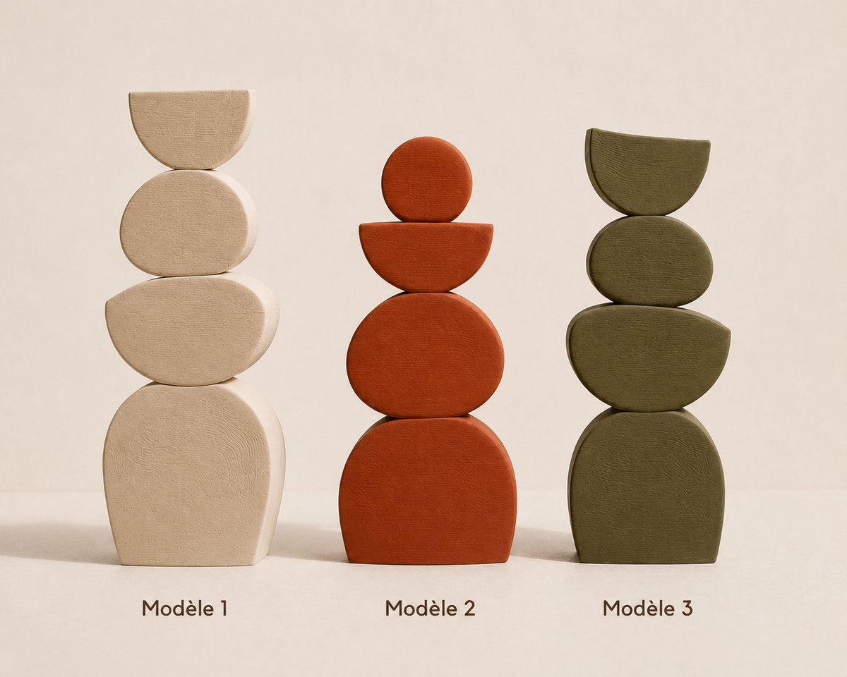 Sculpture totem minimaliste pour décoration intérieure