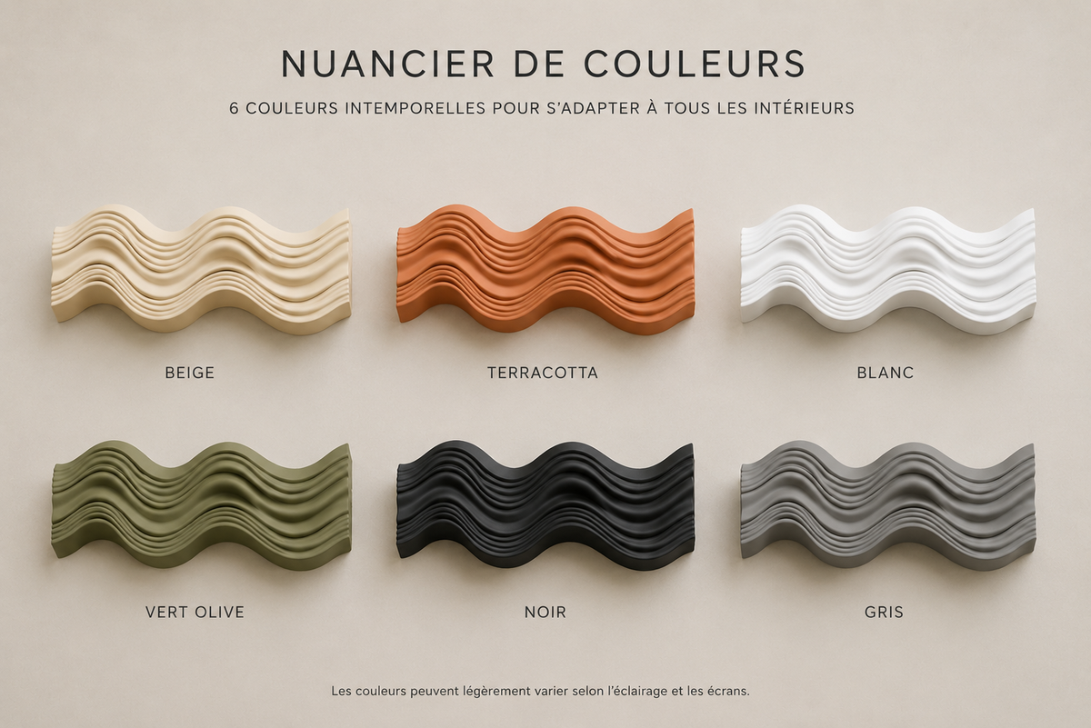 Sculpture vague moderne pour décoration intérieure Japandi