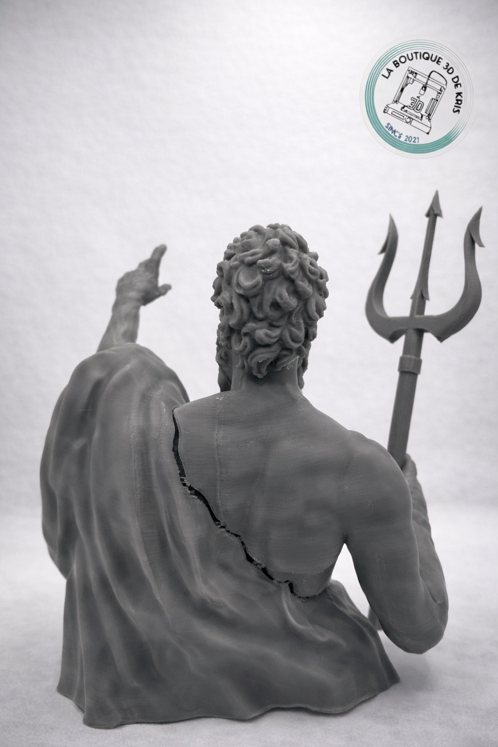 Statue Poséidon 3D inspirée de l'art antique grec