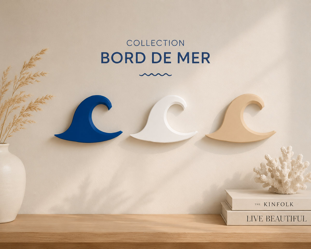 Décoration murale vague japonaise dans un intérieur moderne